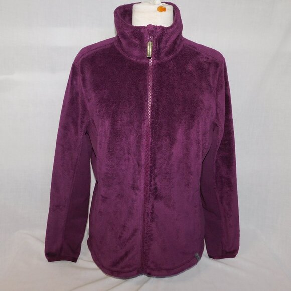 L.L. Bean Jackets & Blazers - LL Bean Womens M Purple Plum Full Zip Fleece Plush Jacket Sweater